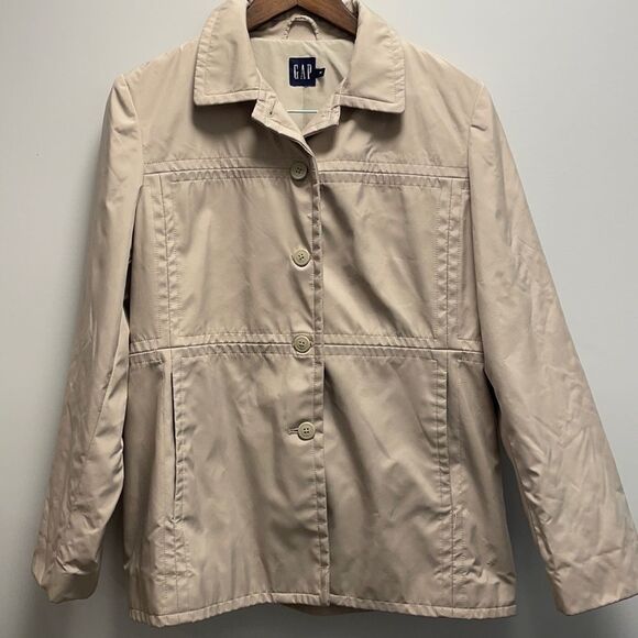 Gap Button Up Fall Jacket Tan Color Size Medium - Picture 1 of 6